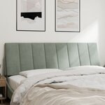 vidaXL Coussin de tête de lit Hanko gris clair 152 cm velours