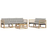 vidaXL Ensemble de canapés d'extérieur 6 pc Blanc et gris clair