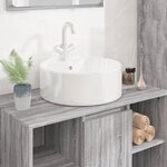 vidaXL Lavabo blanc 40x14 5 cm céramique rond