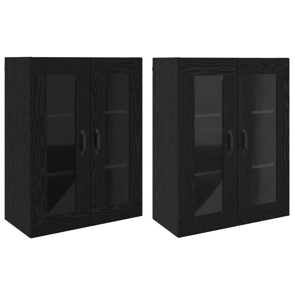 vidaXL Armoires Murailles 2 Pièces Chêne noir 69 5 x 34 x 90 cm