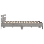 vidaXL Cadre de lit avec tête de lit et LED sonoma gris 180x200 cm