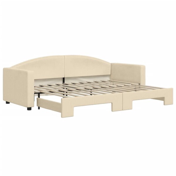 vidaXL Lit de jour avec lit gigogne crème 80x200 cm tissu