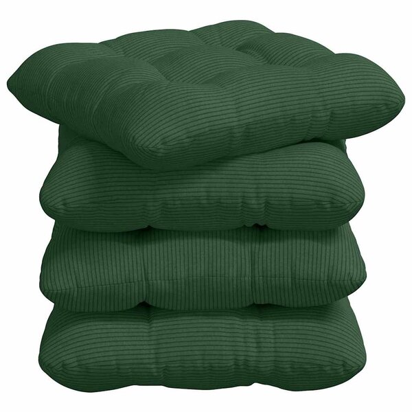 vidaXL Coussins de siège 4 Pièces Vert foncé 40 x 40 cm