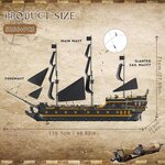 Mould King 13186 - Ensemble de maquettes de bateaux pirates noirs