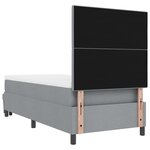 vidaXL Lit avec sommier et banc gris clair 90x190 cm Tissu