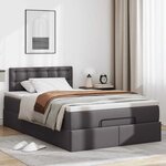 VidaXL Cadre de lit ottoman avec matelas gris 120x200 cm similicuir