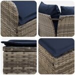 vidaXL Ensembles de meubles 6 Pièces Gris et bleu marine Rotin PE