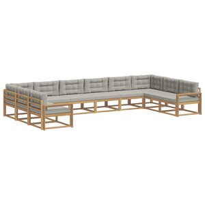 vidaXL Ensemble de canapés d'extérieur 10 pc Blanc et gris clair