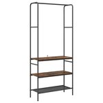 vidaXL Portant à vêtements avec étagères Chêne fumé 77 x 30 x 171 cm