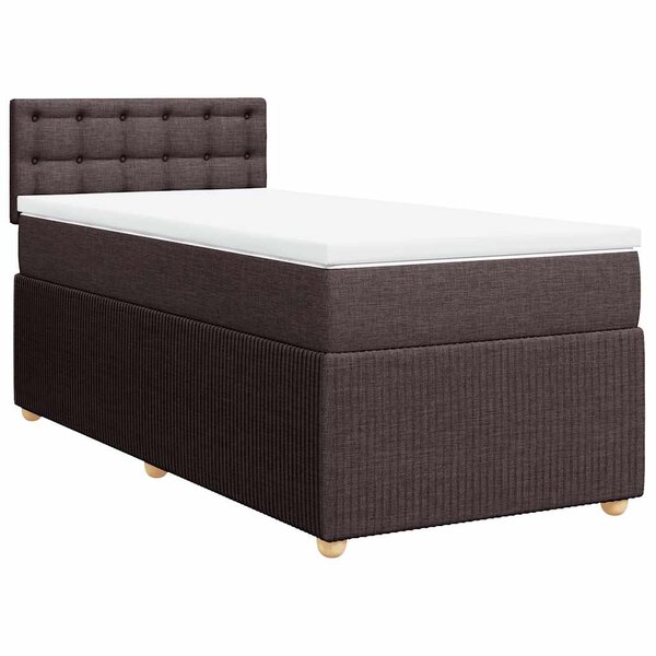 vidaXL Sommier à lattes de lit avec matelas Marron foncé 80x200 cm