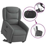 vidaXL Fauteuil inclinable électrique gris foncé tissu