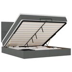 VidaXL Cadre de lit ottoman avec matelas gris foncé 200x200cm tissu