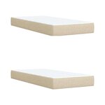vidaXL Sommier à lattes de lit avec matelas Crème 200x200 cm Tissu