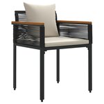 vidaXL Ensemble de meubles d'extérieur 3 Pièces Noir et blanc crème