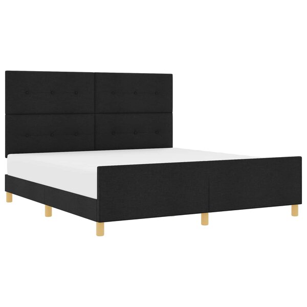 vidaXL Cadre de lit avec tête de lit Noir 180 x 200 cm tissu