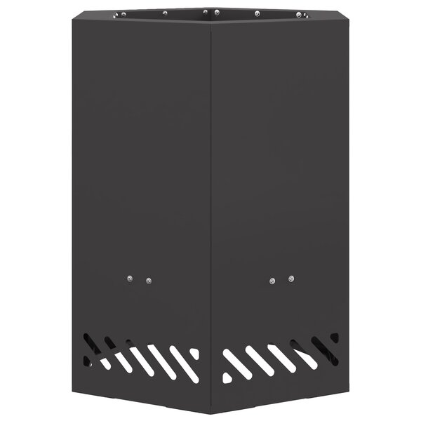 vidaXL Foyer Sans Fumée Hexagonal Noir 38x38x51 cm Acier