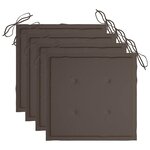 vidaXL Chaises de jardin et coussins lot de 4 Gris Bois acacia massif