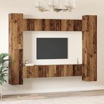 vidaXL Ensemble meuble TV 10 Pièces Bois ancien 30 5 x 30 x 90 cm