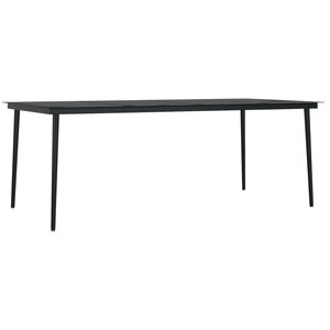 vidaXL Table à dîner de jardin Noir 200x100x74 cm Acier et verre