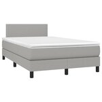 vidaXL Sommier à lattes de lit et matelas gris clair 120x190 cm tissu