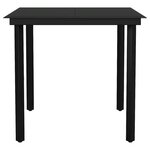 vidaXL Ensemble à manger jardin coussins 3Pièces marron poly rotin verre