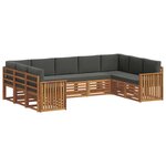 vidaXL Ensemble de canapés d'extérieur 9 pc Naturel et Anthracite