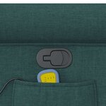 vidaXL Fauteuil de massage inclinable Vert foncé Tissu