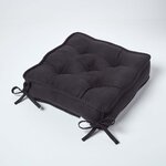 Galette de chaise coussin rehausseur en suédine Noir  40 x 40 x 10 cm - HOMESCAPES