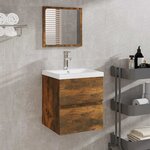 vidaXL Armoire de bain avec miroir Chêne fumé Bois d'ingénierie