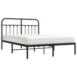 vidaXL Cadre de lit métal sans matelas avec tête de lit noir 150x200cm
