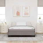 vidaXL Lit à ressorts avec matelas Taupe 160 x 200 cm tissu