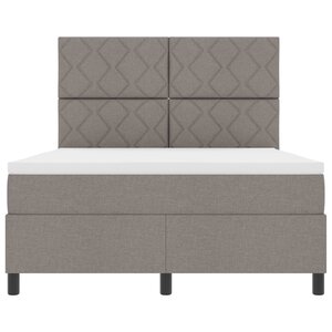 vidaXL Lit à ressorts avec matelas avec LED Taupe 160 x 200 cm tissu