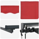 vidaXL Auvent rétractable électrique Rouge et Anthracite 4 × 3 m
