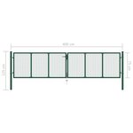 vidaXL Portail en treillis de jardin acier 390x75 cm vert
