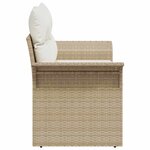 vidaXL Sofa de jardin 2 places avec rangement et coussins beiges en poly rattan