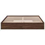 vidaXL Cadre de lit avec tiroirs sans matelas chêne marron 200x200 cm
