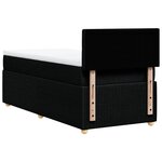 vidaXL Sommier à lattes de lit avec matelas Noir 90x190 cm Tissu