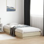 vidaXL Cadre de lit sans matelas chêne sonoma 100x200 cm