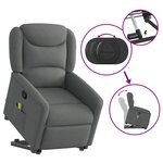 vidaXL Fauteuil de massage inclinable Gris foncé Tissu