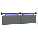 vidaXL Tête de lit suspendue Gris foncé Tissu