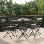 vidaXL Chaises de bistrot pliantes lot de 6 Noir Résine tressée acier