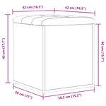 vidaXL Banc de rangement Chêne noir 42x42x45 cm Bois massif