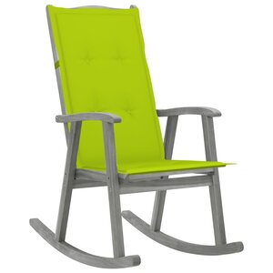 vidaXL Chaise à bascule avec coussins Gris Bois d'acacia massif