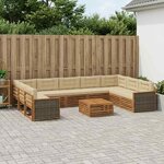 vidaXL Ensemble de canapés d'extérieur 10 Pièces Naturel et Beige