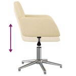 vidaXL Chaises pivotantes à manger lot de 2 Crème Tissu