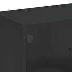 vidaXL Armoire latérale avec portes en verre noir 68x37x75 5 cm