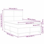 vidaXL Lit à ressort avec matelas & lumière LED vert gris 140x200 cm Tissu en velours côtelé