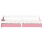 vidaXL Lit de jour et 2 tiroirs sans matelas IRUN blanc rose 90x200 cm