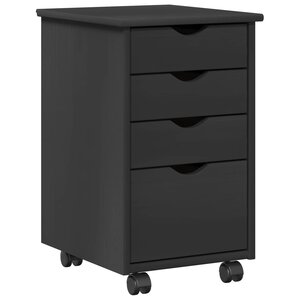 vidaXL Cabinet roulant avec roue Gris 34 x 39 x 56 cm Pin massif