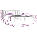 vidaXL Cadre de lit sans matelas blanc bois massif 160x200 cm